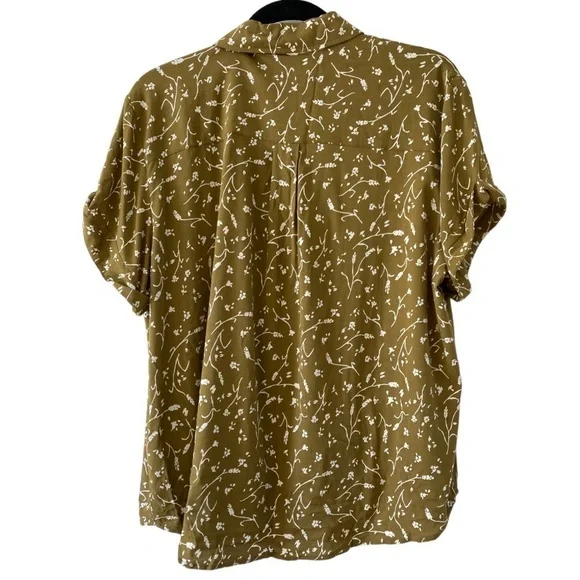 Samsoe Samsoe Camisa Majan Blouse Top NWT in Feuilles Khaki - Picture 4 of 11